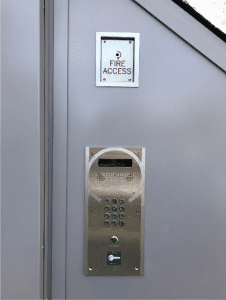 ast london door handset installed on wall